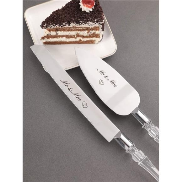 Cake Cutting Set for Wedding- Mr and Mrs Cake Cutter,Wedding Cake Knife & Server - Picture 5 of 6